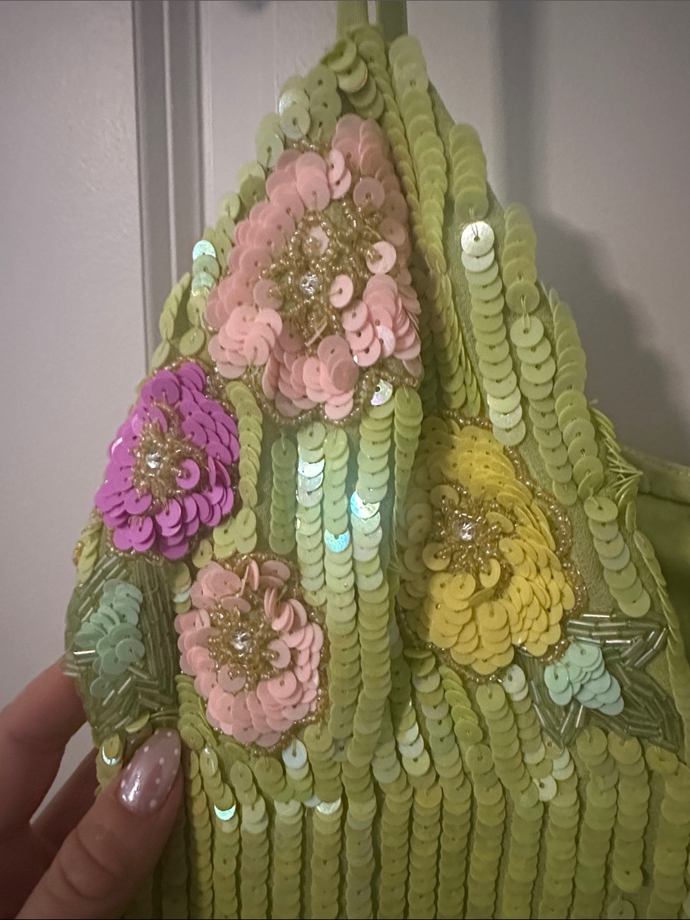 MAJORELLE Lime Green Sequin Embellished Dress - Picture 4 of 9